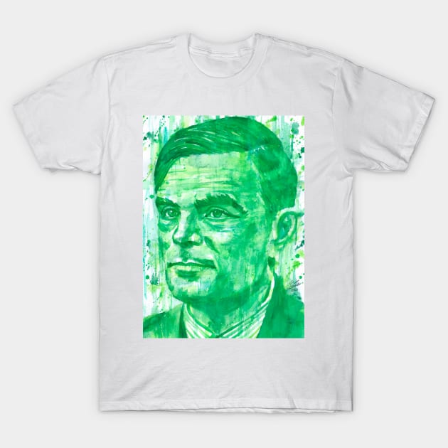 ALAN TURING watercolor portrait .1 T-Shirt by lautir